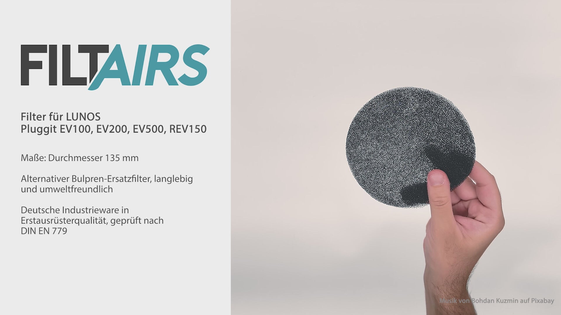 12 Filtres à Air De Rechange Pour Ventilation Pluggit (EV100V/EV200V/EV500/REV150V) - Mousse Haute Densité, Lavables, 140 Mm - 9